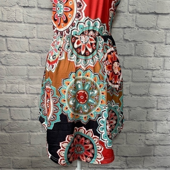 Shein Asymmetrical Abstract Floral Print Summer Dress Size Small - Picture 7 of 9